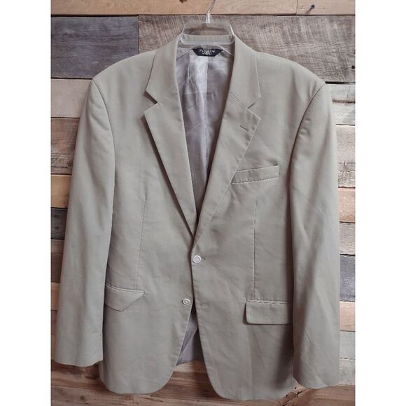 Jos. A Bank 42L Cotton Blend Khaki / Beige Sport Coat, Suit Jacket 2 Button - Picture 1 of 5